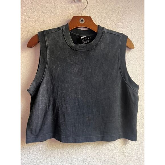Nike Crew-Neck Acid Wash Retro Cropped Sleeveless Top - Size Medium - Picture 3 of 6